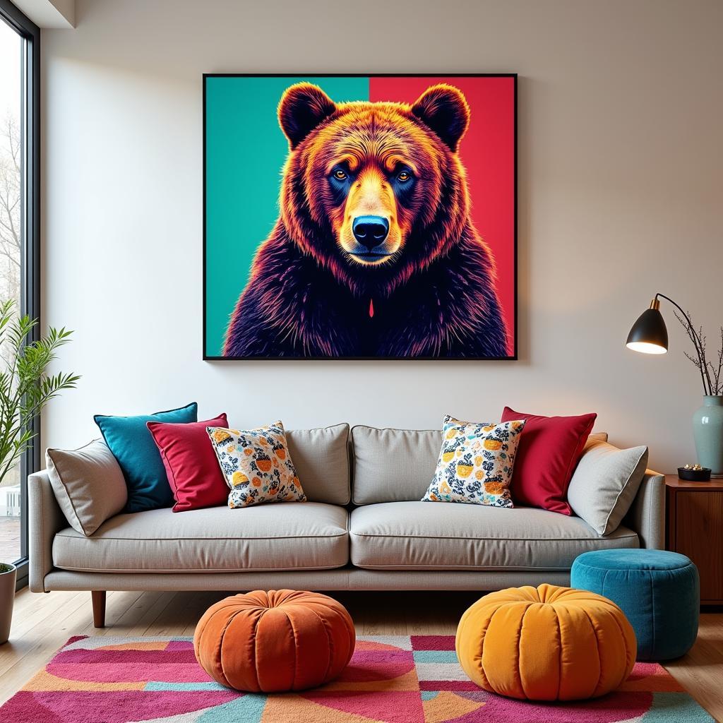 Bear Pop Art in Home Decor