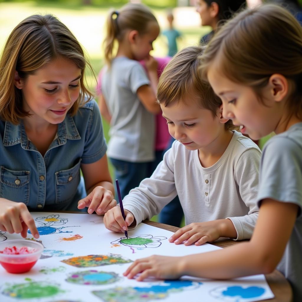 Families Enjoying Bemidji Art in the Park