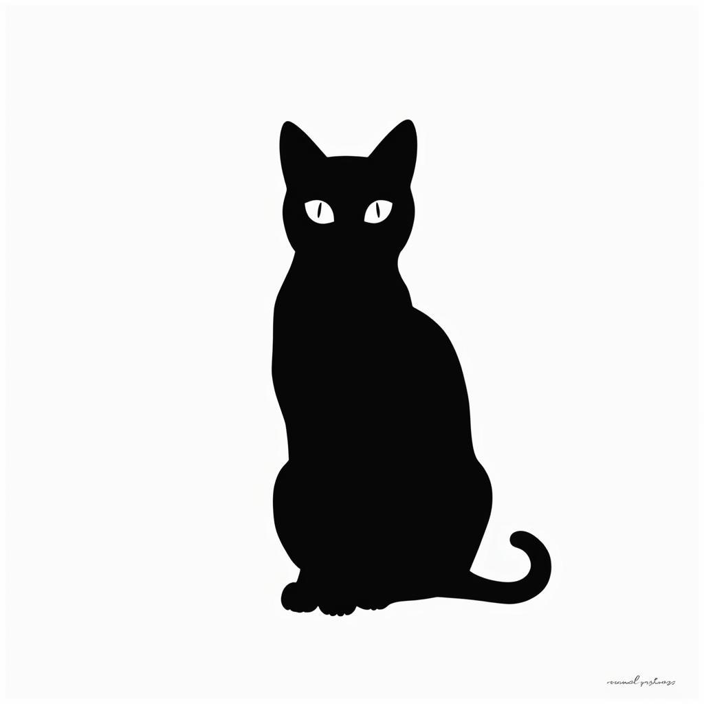 Minimalist Black Cat Poster Art