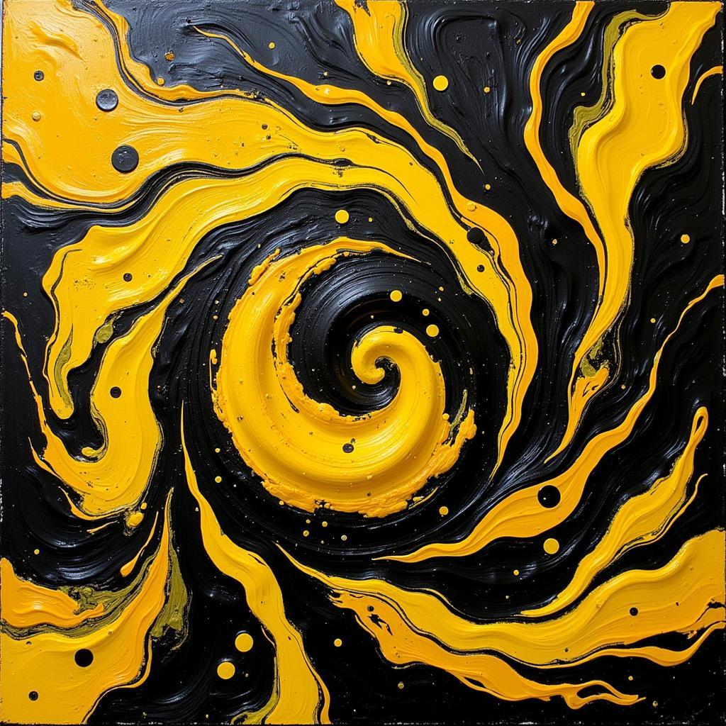 Black and Yellow Abstract Painting