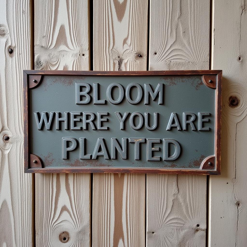 Bloom Where You Are Planted Metal Sign Wall Art