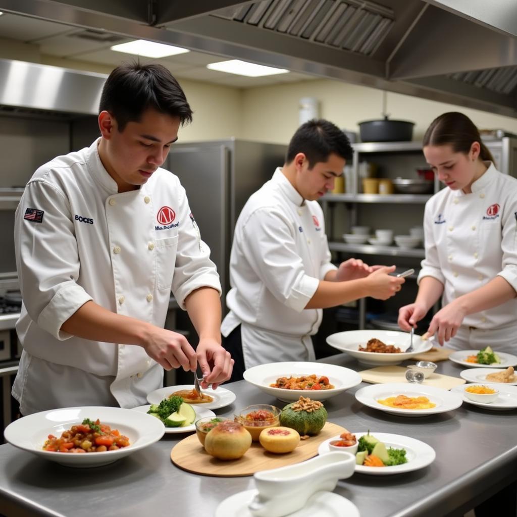 BOCES Culinary Arts Students Preparing a Meal