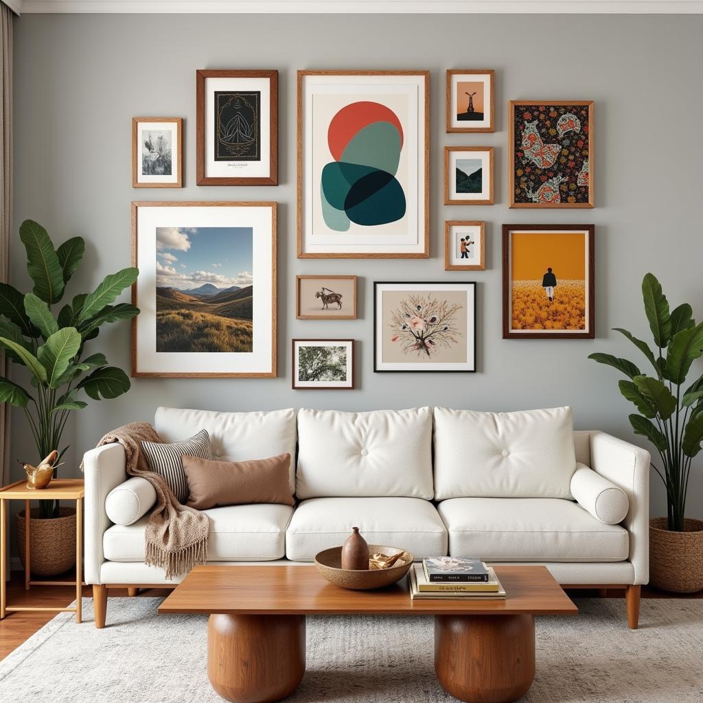 Bohemian Gallery Wall with Eclectic Frames