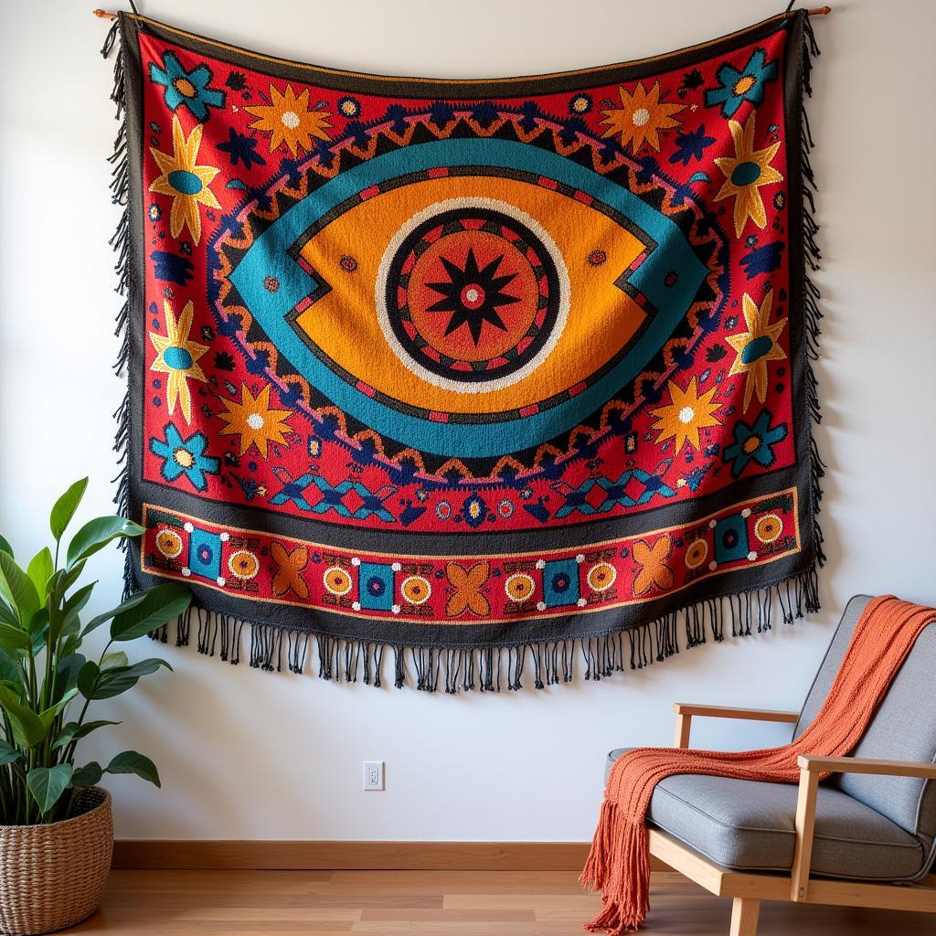 Brazilian Tapestry Wall Art with Traditional Design