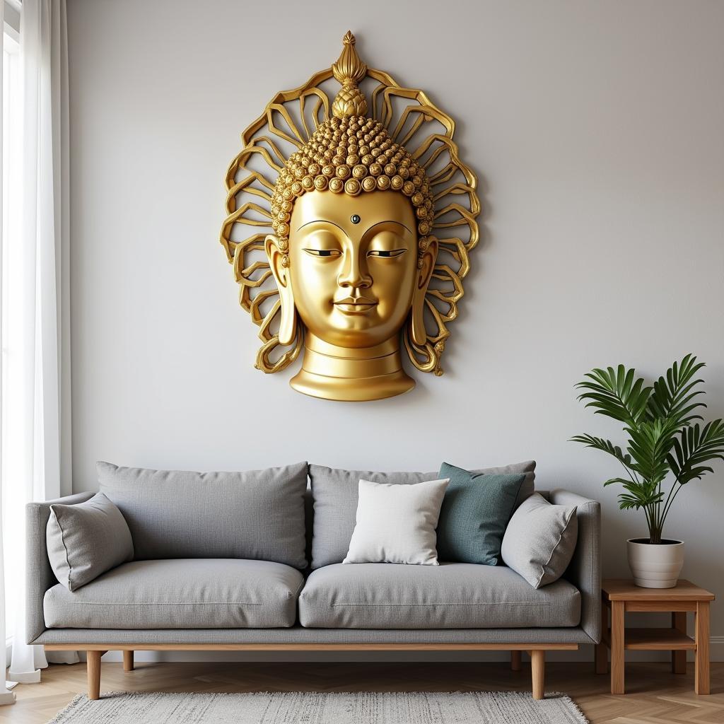 Buddha Wall Art Metal in Living Room