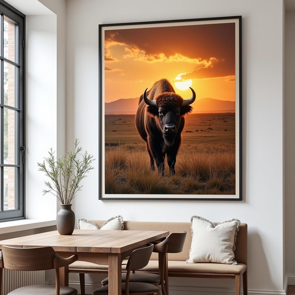 Buffalo Wall Art in a Dining Room