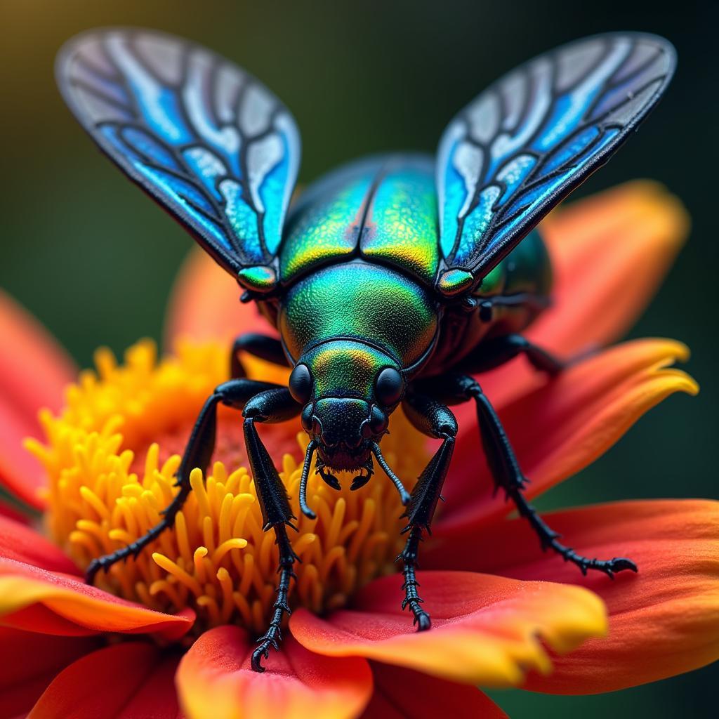 Digital Painting of a Vibrant Beetle