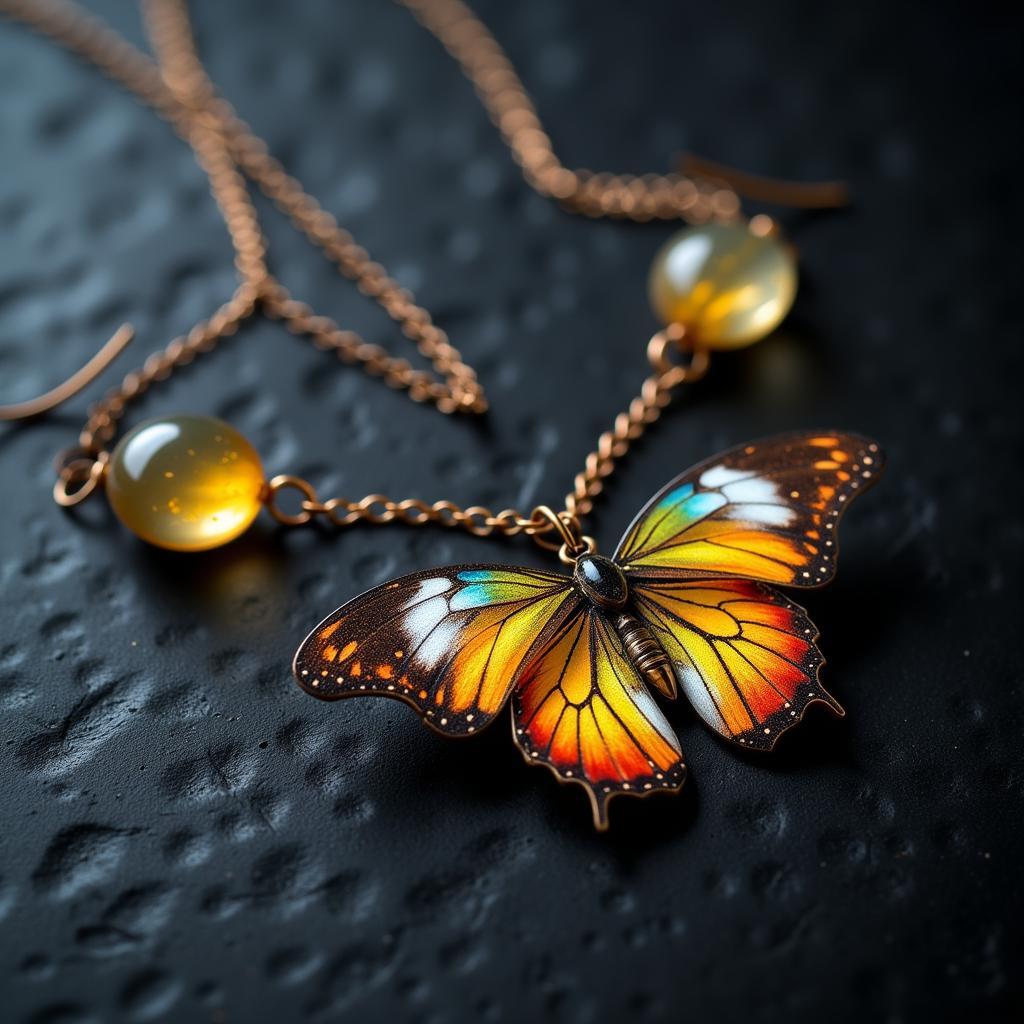 Close-Up of Butterfly Wing Jewelry