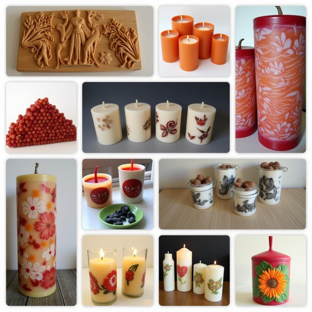 Various examples of candles art, showcasing different styles and techniques.