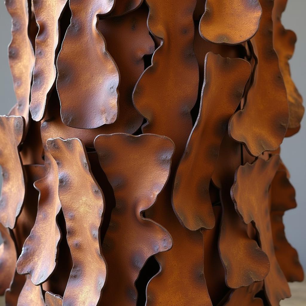 Abstract canyon sculpture inspired by the layered rock formations of a canyon