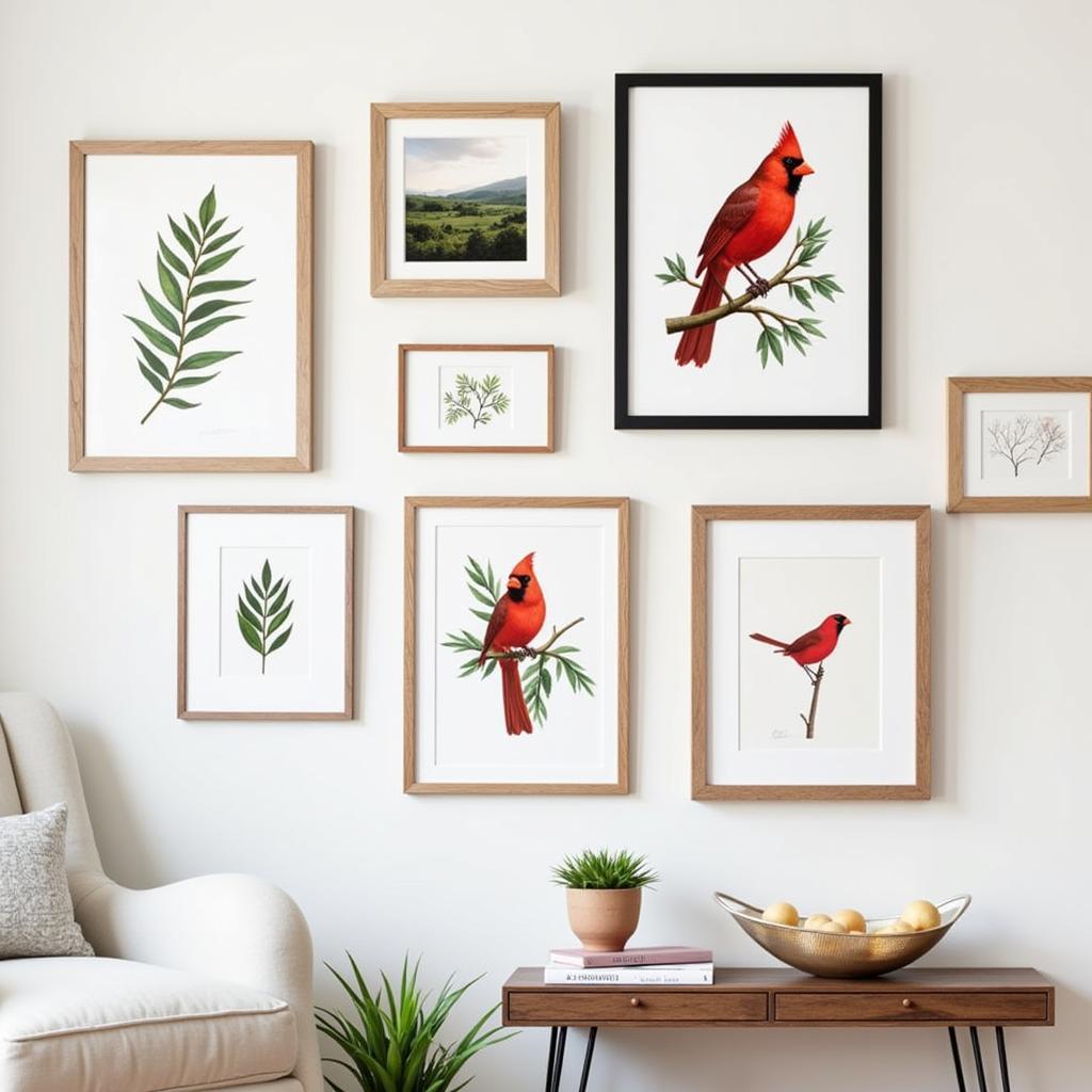 Cardinal Art Print Gallery Wall