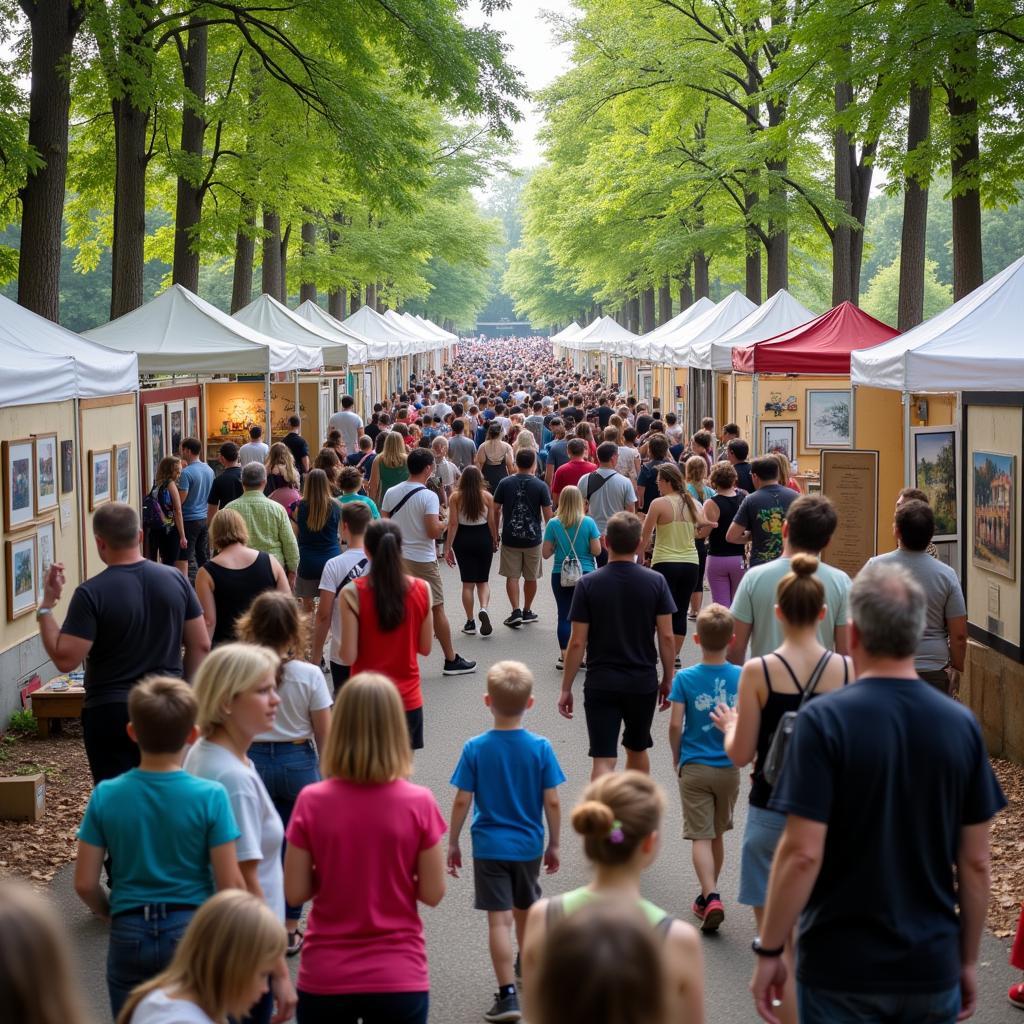 Attendees Enjoying Art at the Catawba Valley Festival