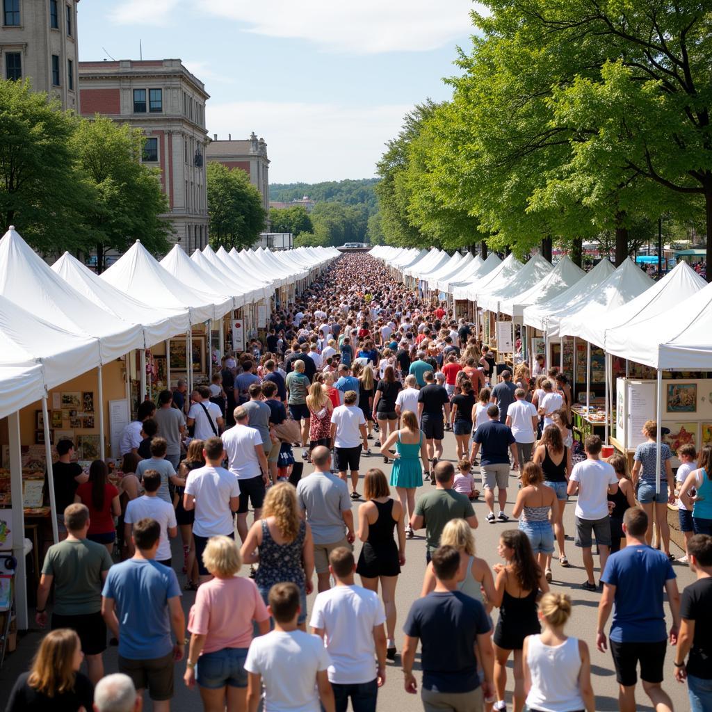 Attendees Enjoying the Catonsville Arts and Crafts Festival