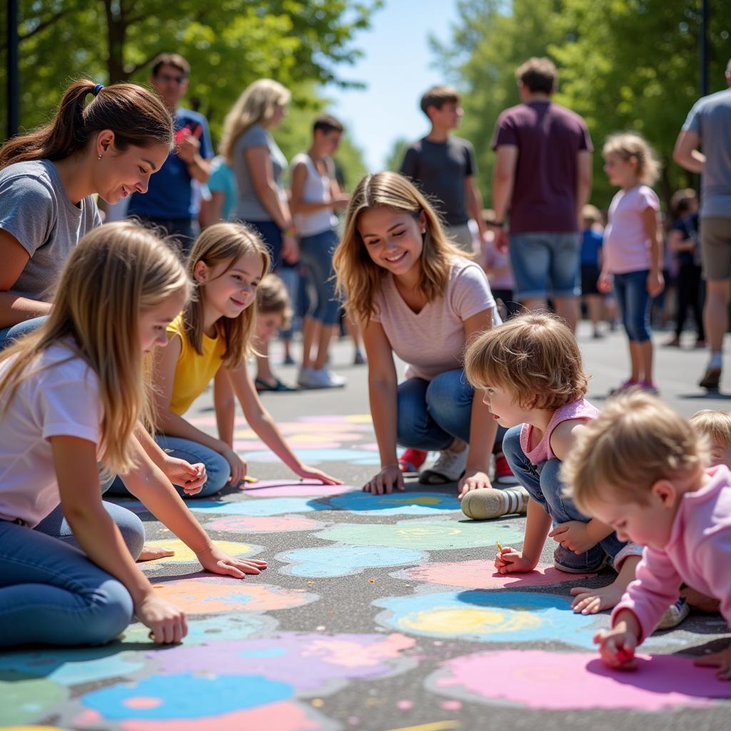 Family Fun at the Centennial Chalk Art Festival