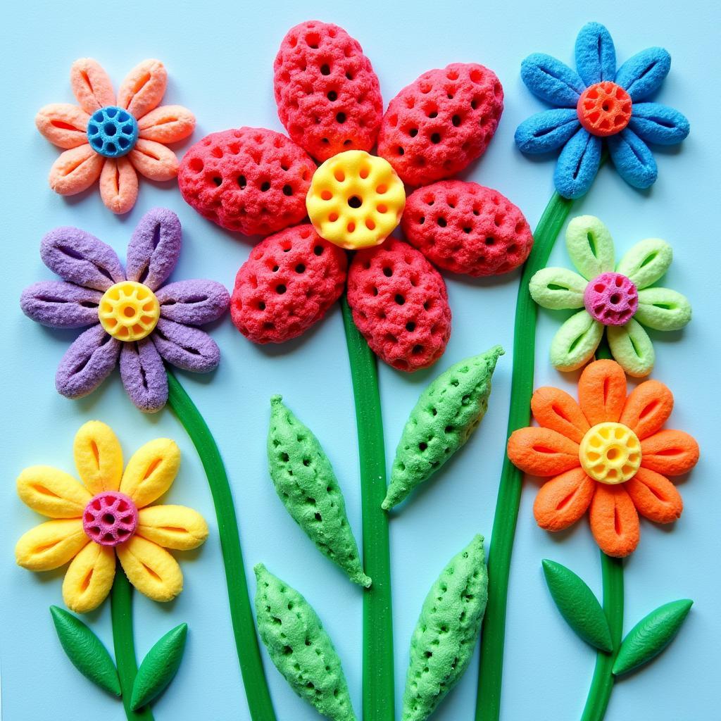 Cheerios Mosaic Depicting Colorful Flowers