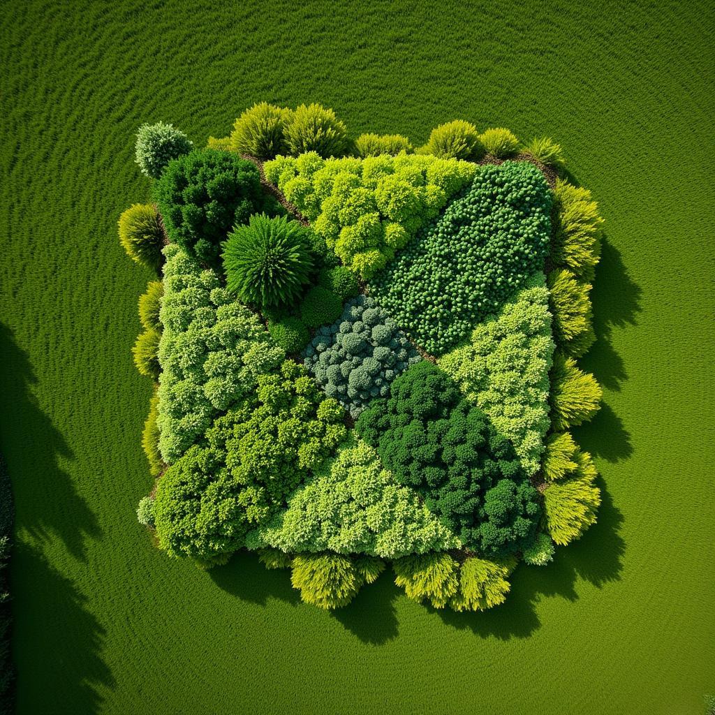 Abstract Chlorophyll Land Art Pattern in a Meadow