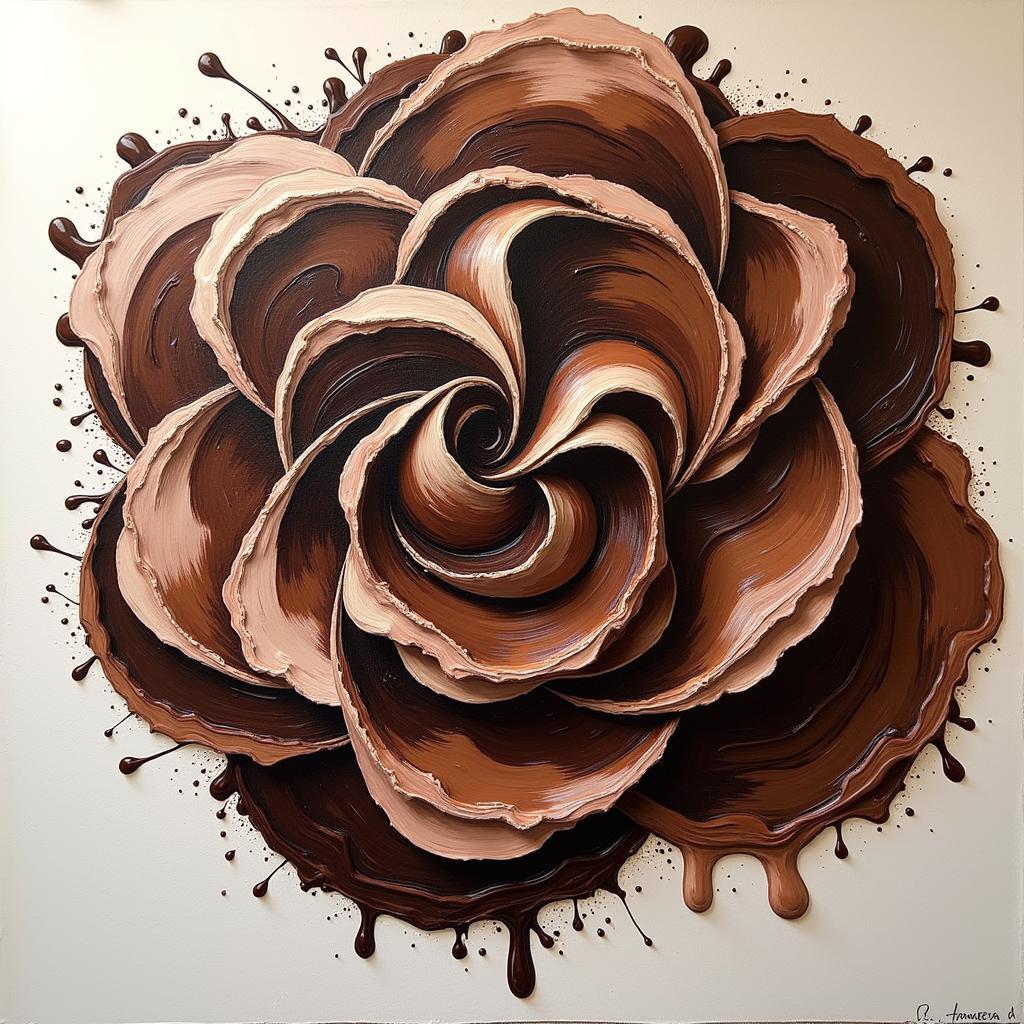 Abstract Chocolate Cake Painting