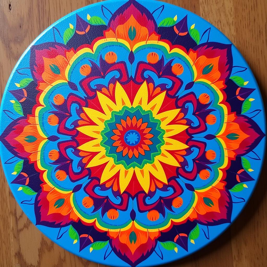 Mandala Art on Circle Canvas