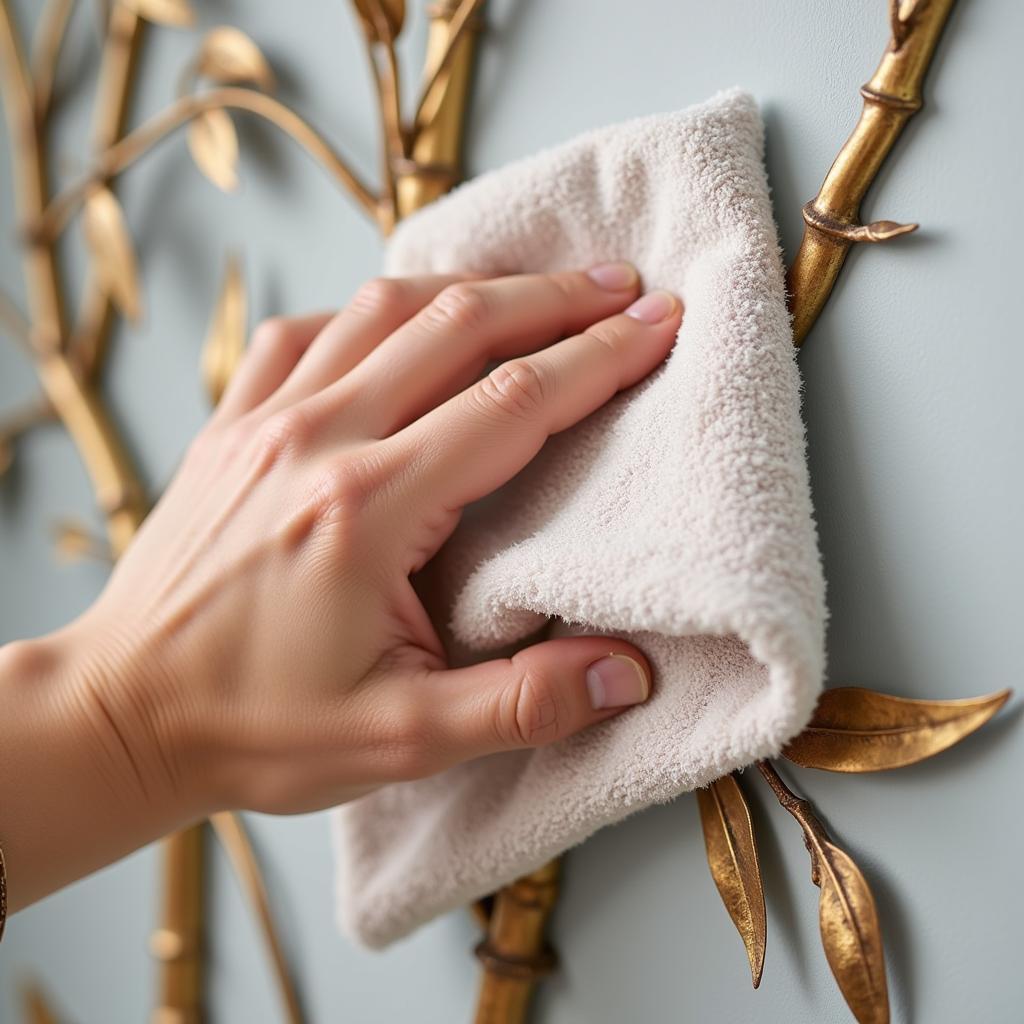 Cleaning metal wall art bamboo