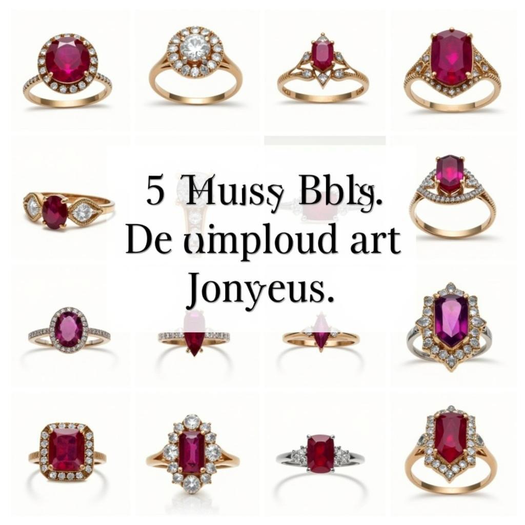 Collection of Art Nouveau Ruby Rings