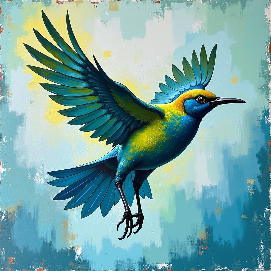 Colorful Animal Art: Abstract Bird in Flight