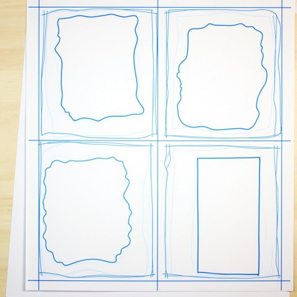 Comic Book Art Board Basics: A Close-Up View of a Standard Art Board with Panel Layout and Blue Lines