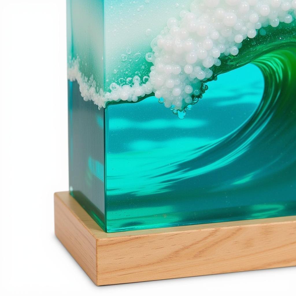 Contemporary Surf Art Resin Wave Sculpture