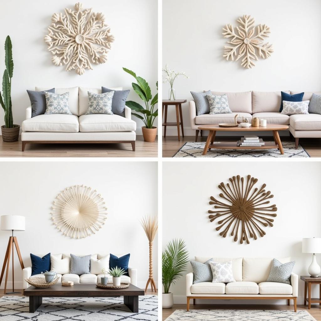 Coral Wall Art in Different Interior Design Styles