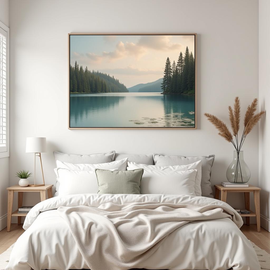 Country Landscape Wall Art in a Bedroom