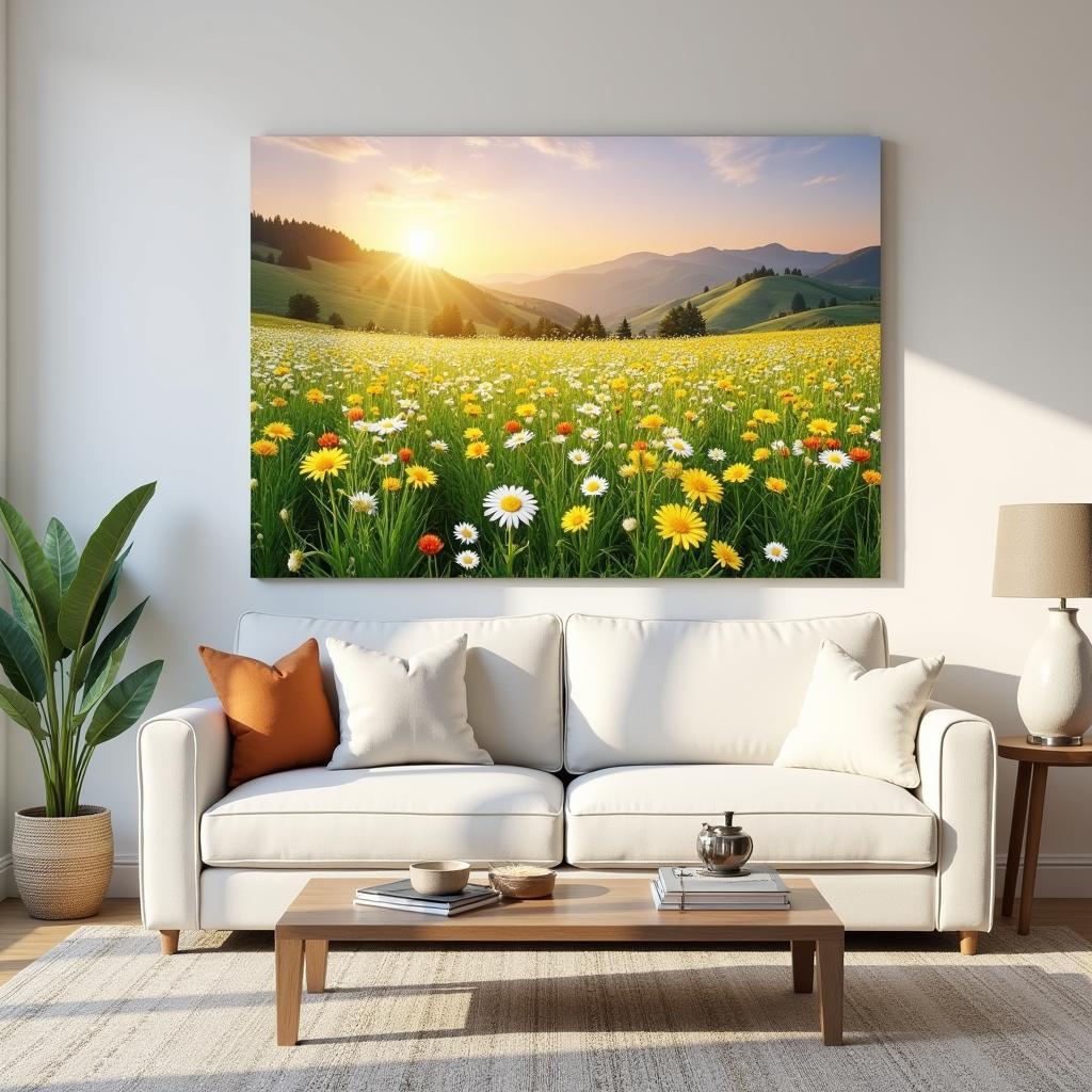 Country Landscape Wall Art in a Living Room