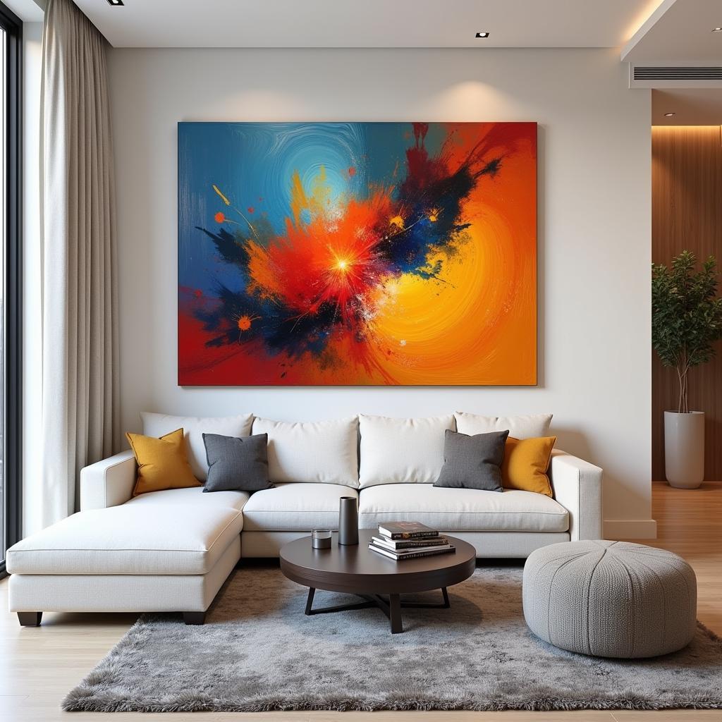 Custom Acrylic Wall Art in a Modern Living Room