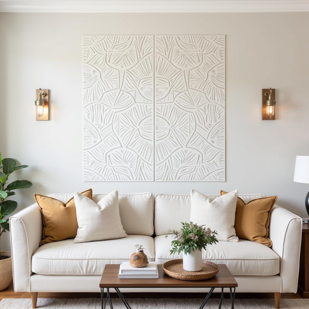 Custom Stencil Design for Living Room