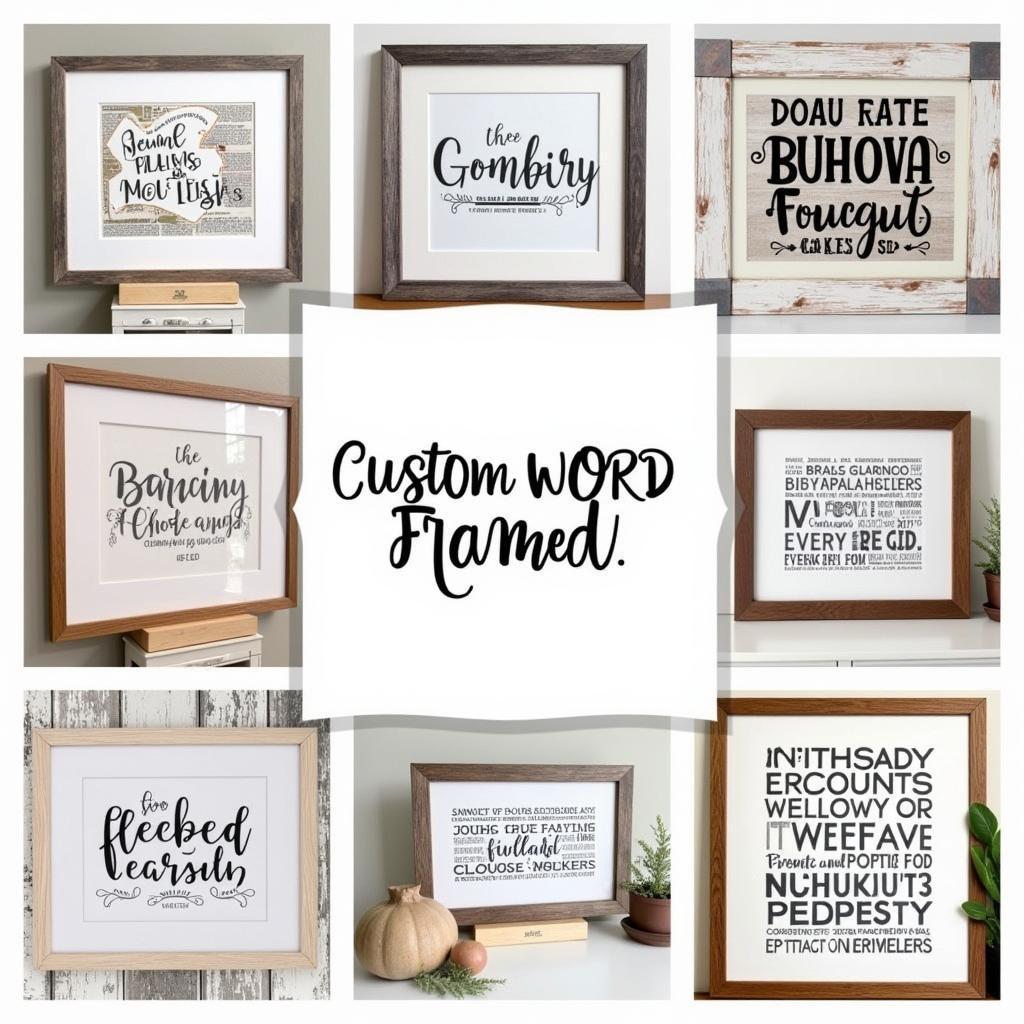 Custom Word Art Framed: Design Options