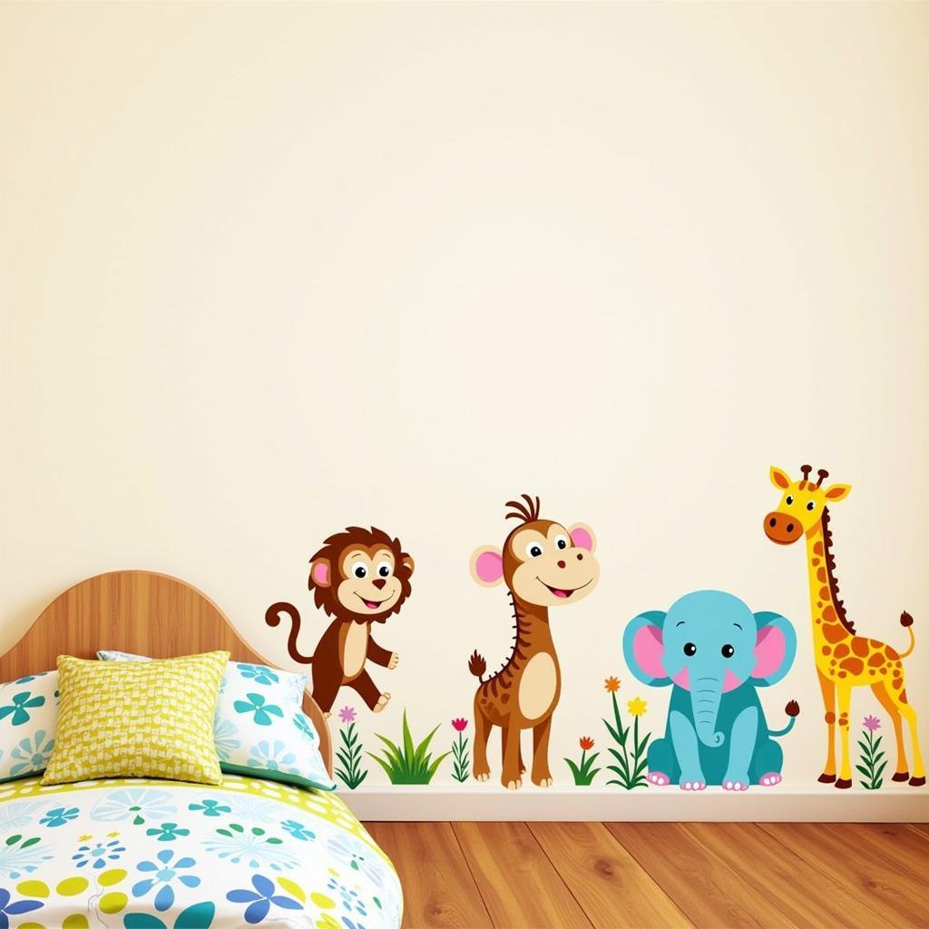 Cute animal stickers for a kid's room