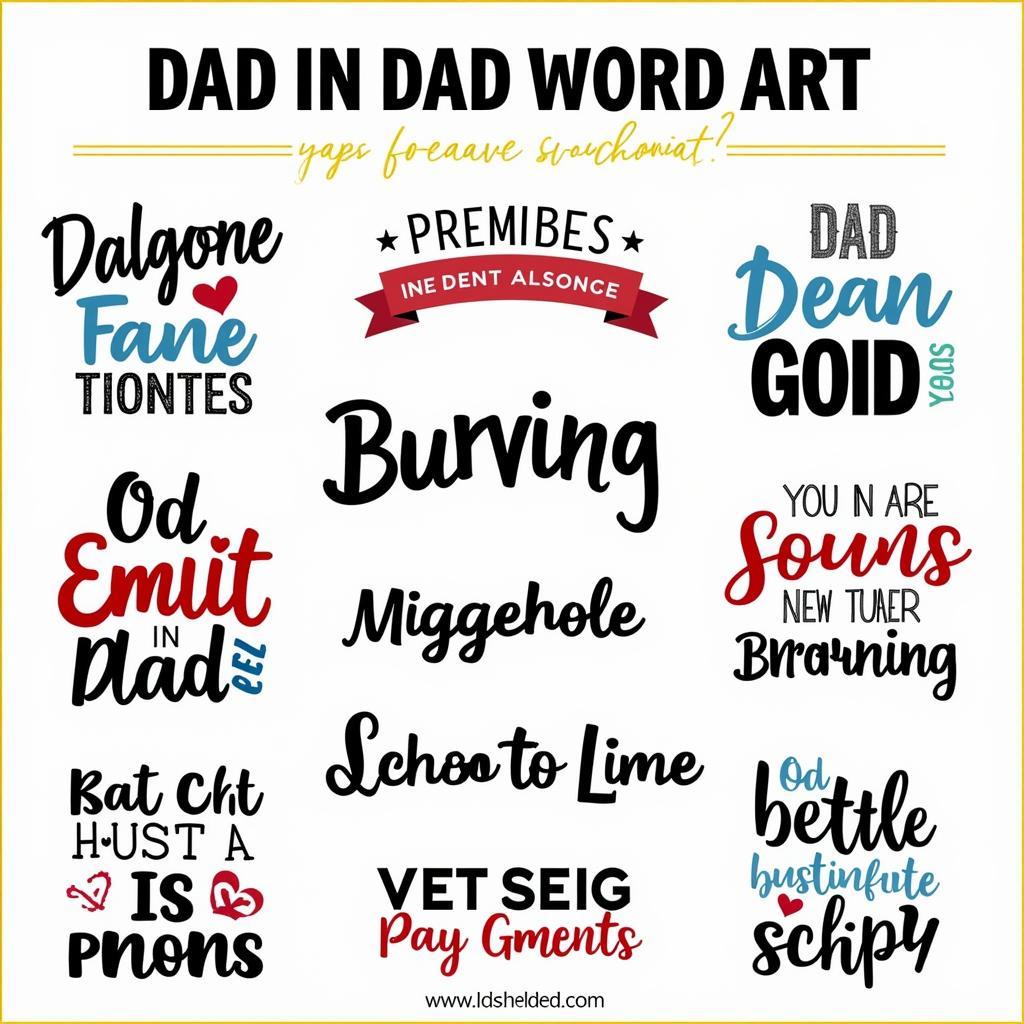 Examples of Typography in Dad Word Art