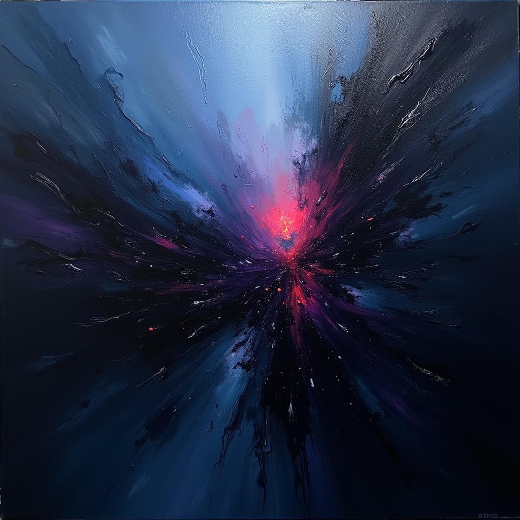 Abstract painting depicting the dark night of the soul