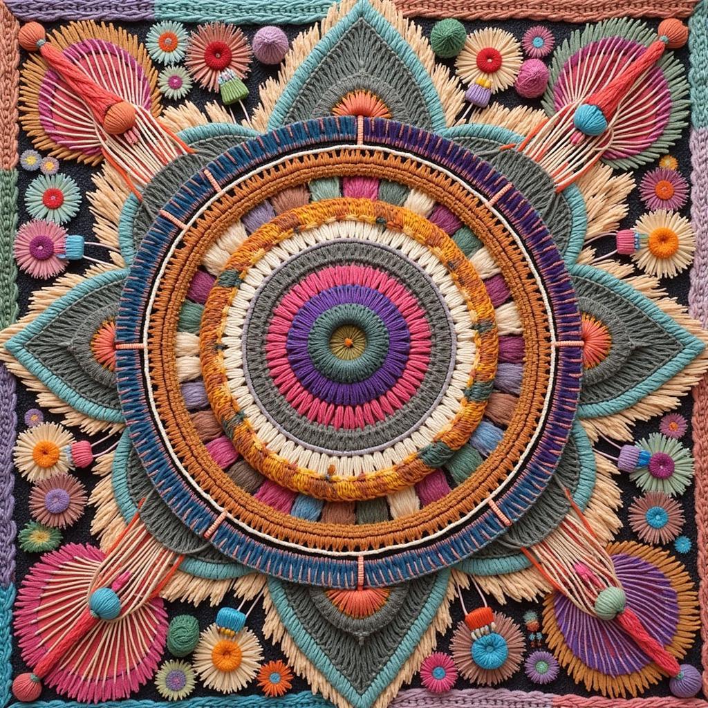 Deb Hyde fiber art wall hanging showcasing intricate weaving and vibrant colors.