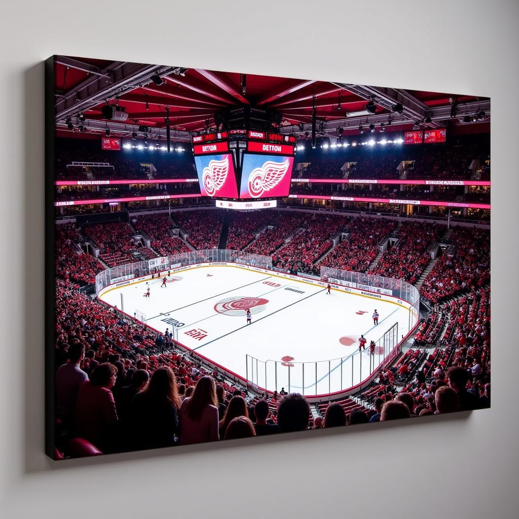 Detroit Red Wings Canvas Wall Art - Hockey Arena Scene