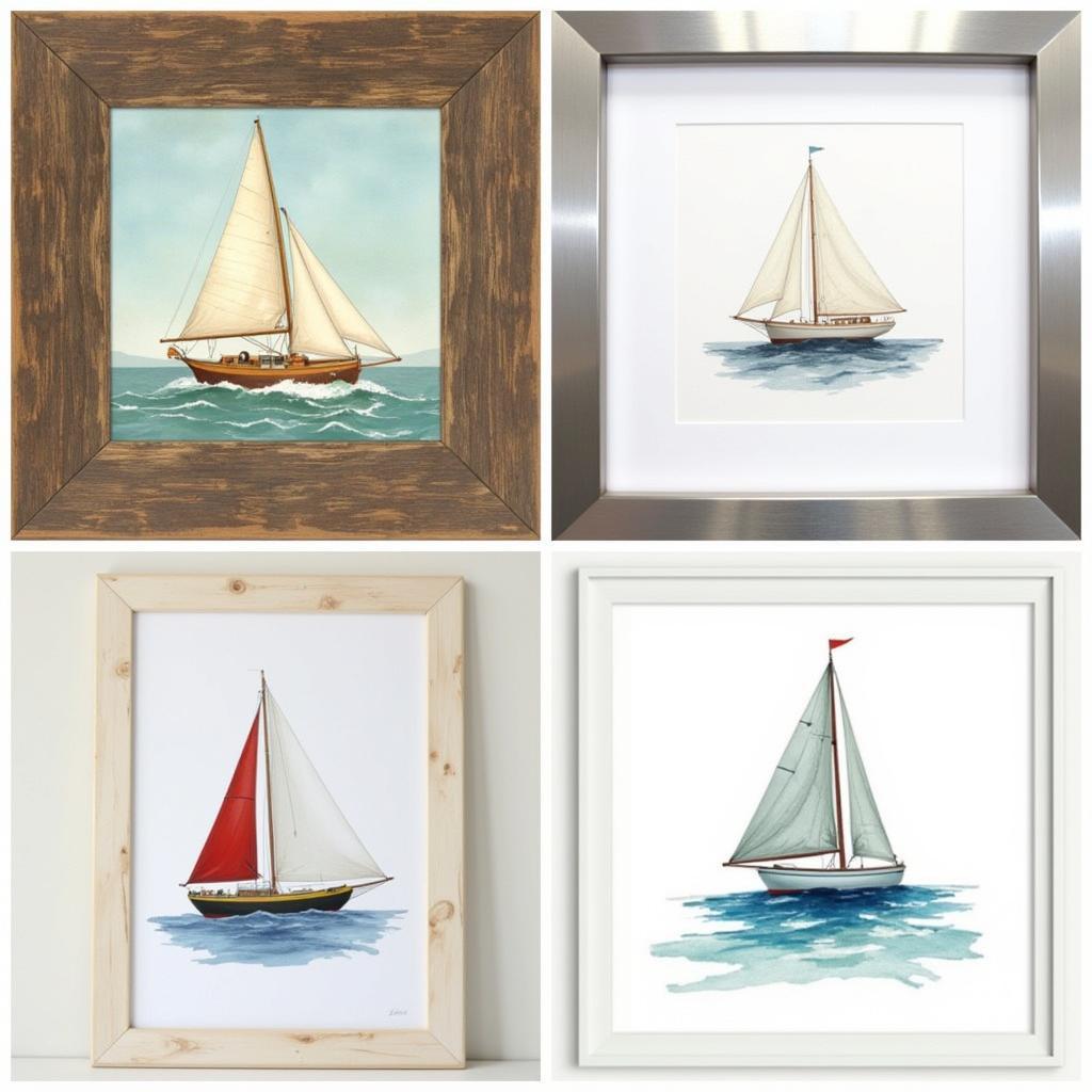 Different Styles of Sailboat Art Framed