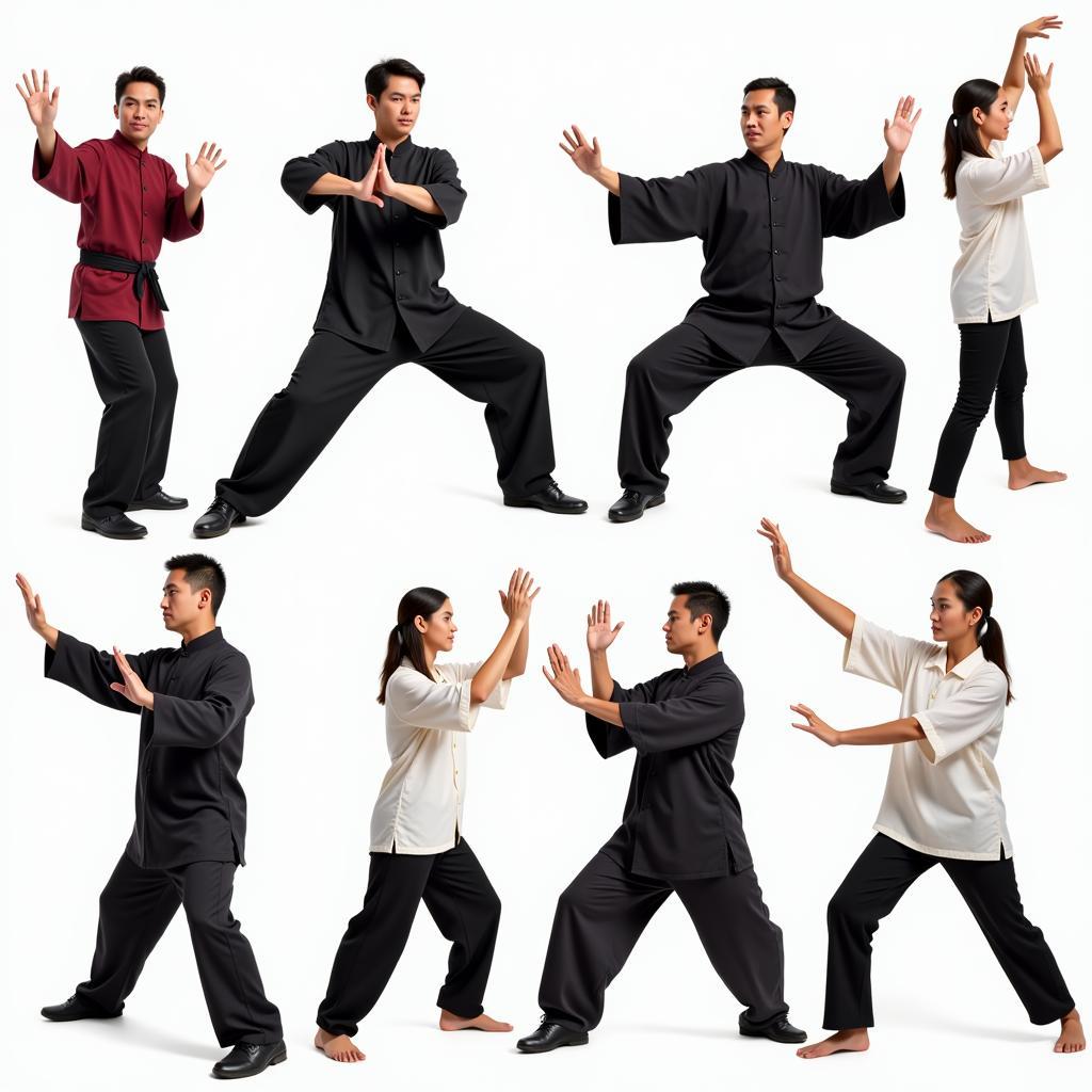 Different Tai Chi Styles Being Practiced