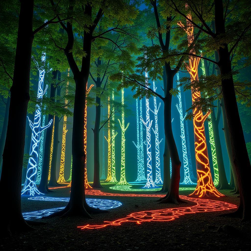 Digital Art Installation in a Forest Setting - Art in the Woods 2023