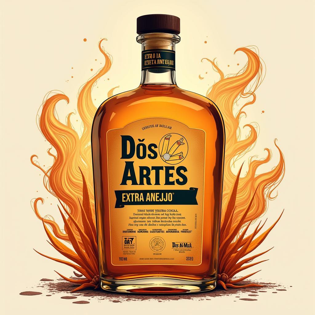 Digital Artwork Inspired by Dos Artes Extra Anejo Tequila