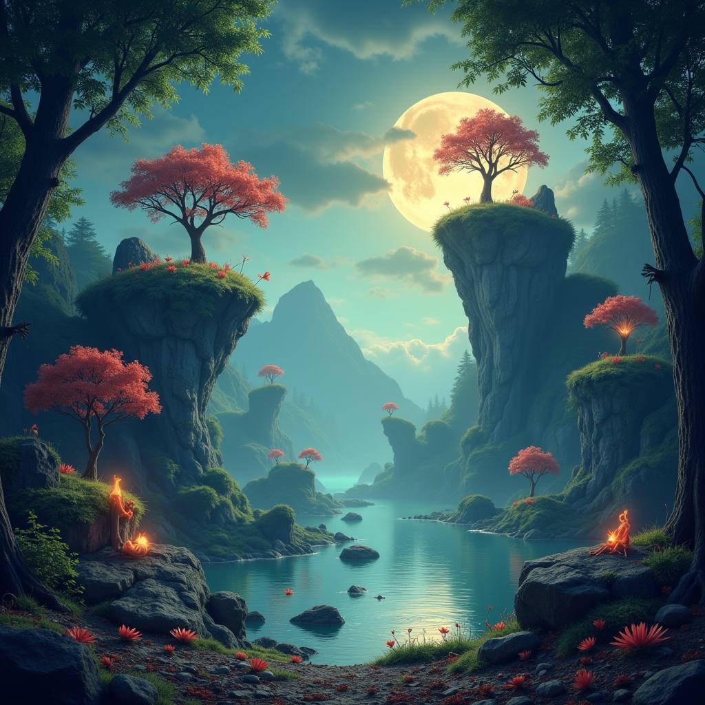 Digital Art Surreal Landscape Representing Inner World