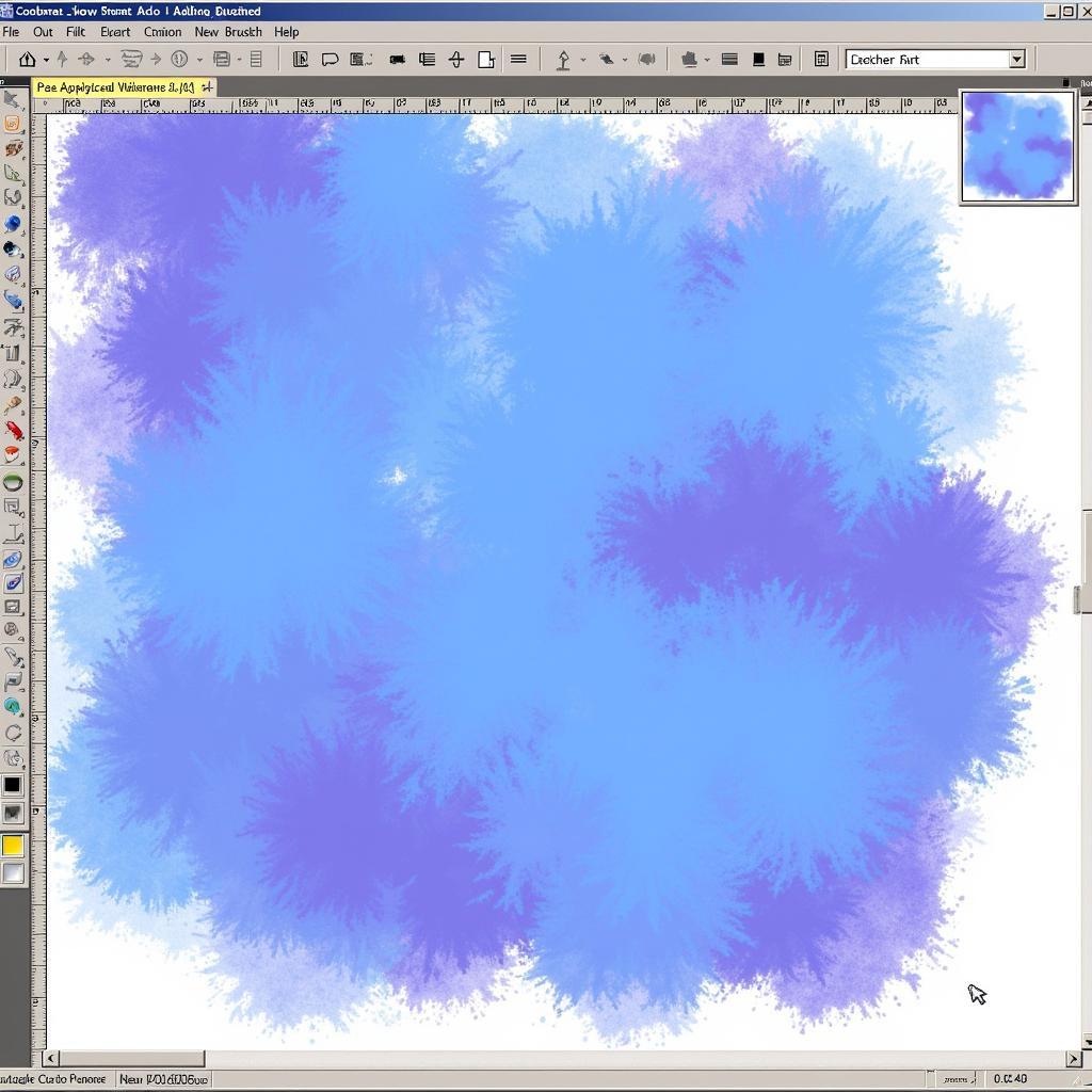 Creating digital blue and purple abstract art