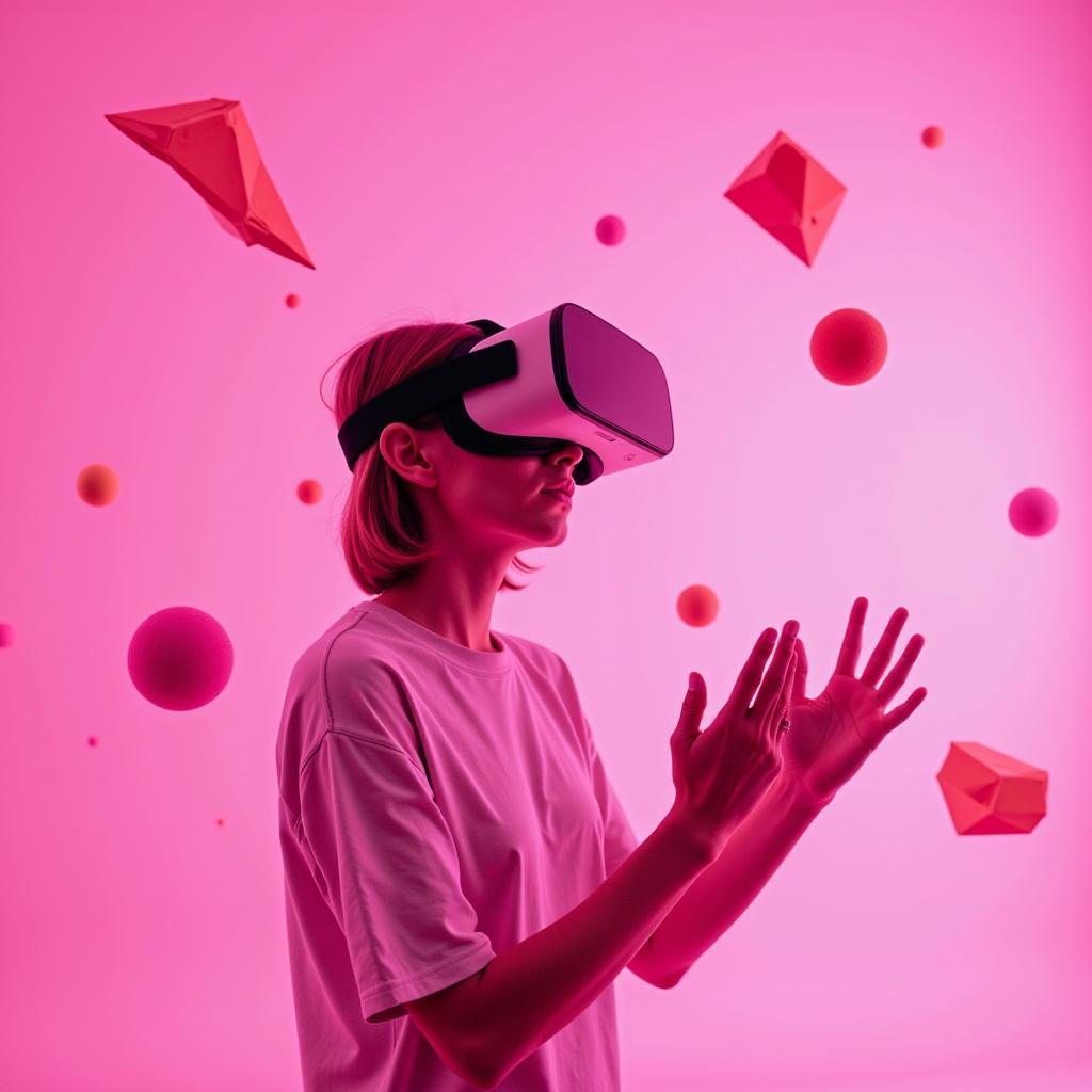 Digital Pink Art in Virtual Reality