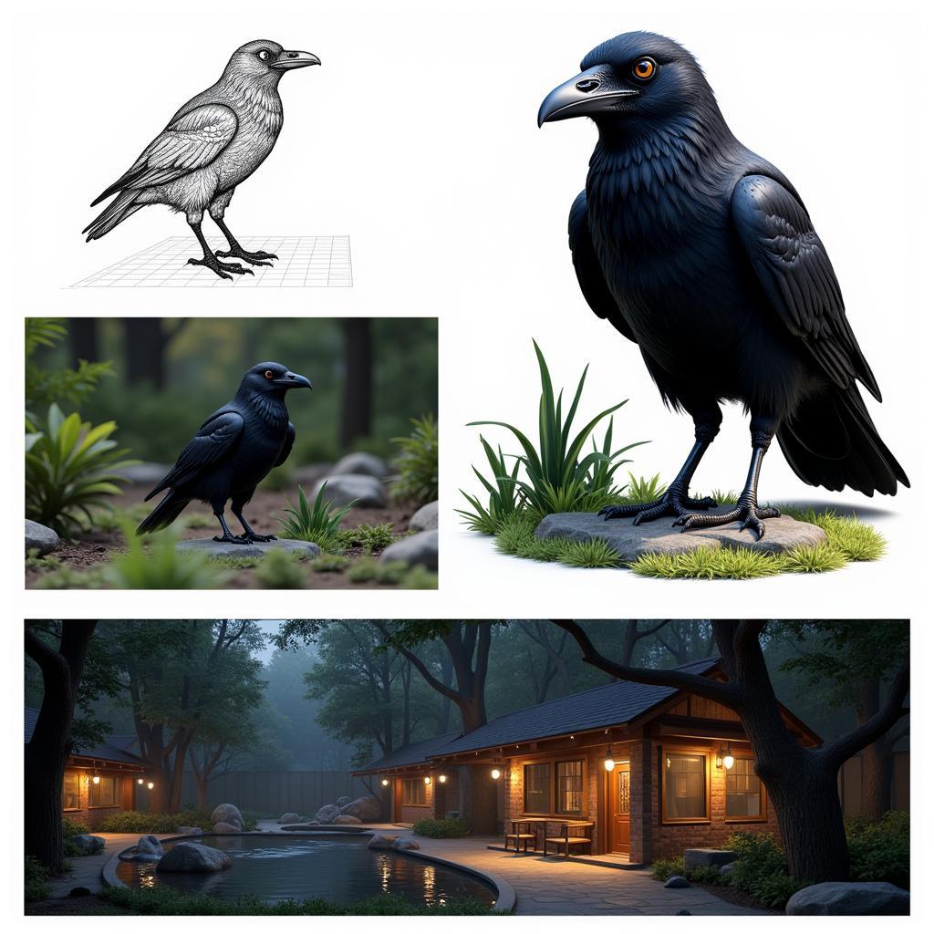 Digital Raven Creation:  A Glimpse into the Artistic Process in a Zoo Context