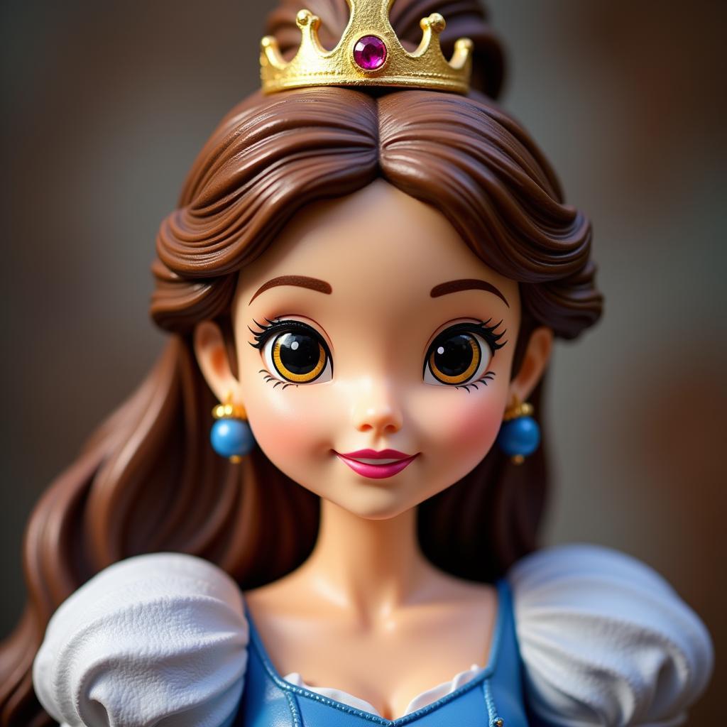 Close-up of a Disney Princess figurine from a blind box, showcasing intricate details and vibrant colors