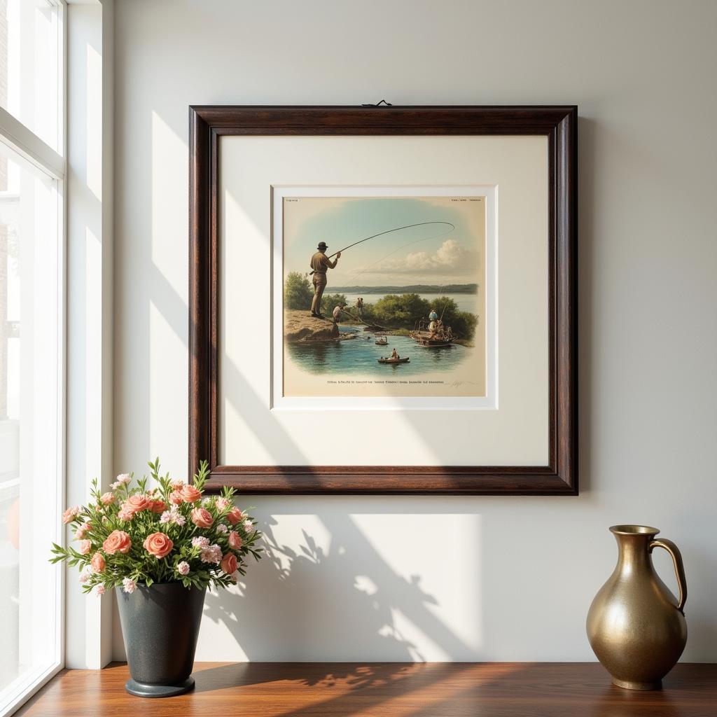 Displaying and Caring for Vintage Fishing Art