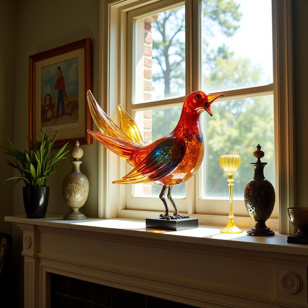 Displaying Bird Glass Art at Home