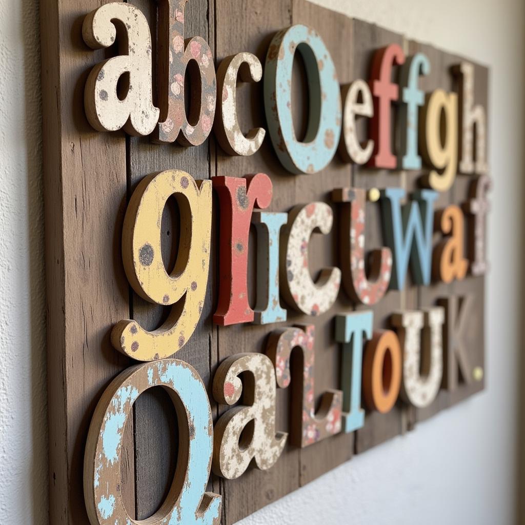 DIY Alphabet Wall Art Using Repurposed Materials